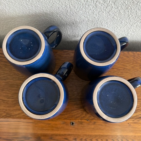 Thomas O'Brien Vintage Modern Blue Stoneware Mugs Cups Set of 4 - Picture 7 of 9